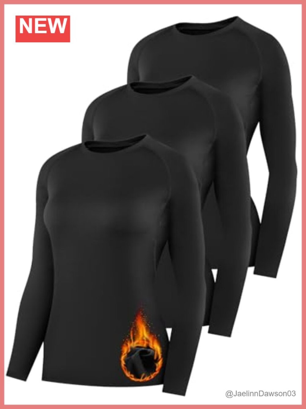 Womens Thermal Compression Long Sleeve Fleece Lined Base Layer Top Slim Fit